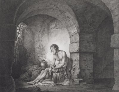 The Captive, Engraved by Thomas Ryder (1786) by Joseph Wright of Derby
